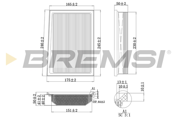 Filtro aria - FA0117 BREMSI