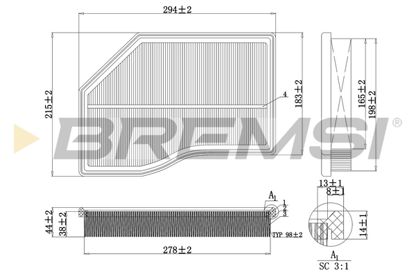 Filtro aria - FA0118 BREMSI