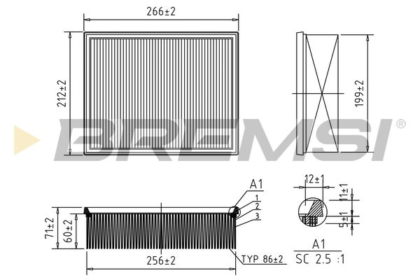 oro filtras - FA0119 BREMSI