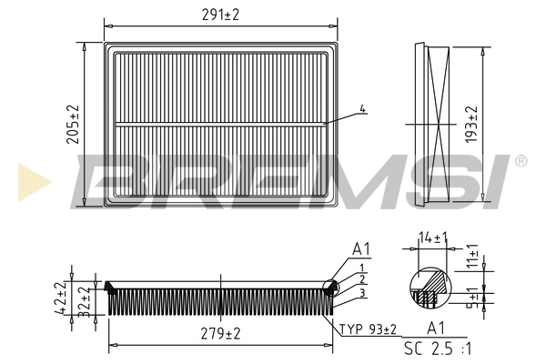 Air Filter - FA0125 BREMSI