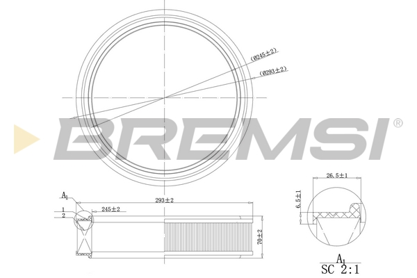Filtro aria - FA0126 BREMSI
