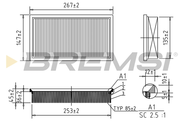 Filtro aria - FA0127 BREMSI