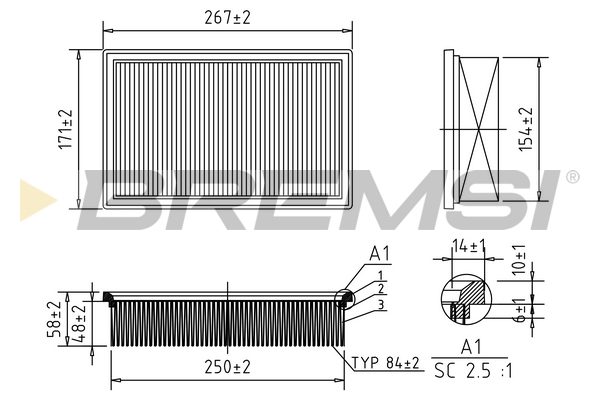 Filtro aria - FA0130 BREMSI