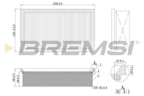 Filtro aria - FA0131 BREMSI
