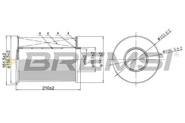 Air Filter - FA0204 BREMSI