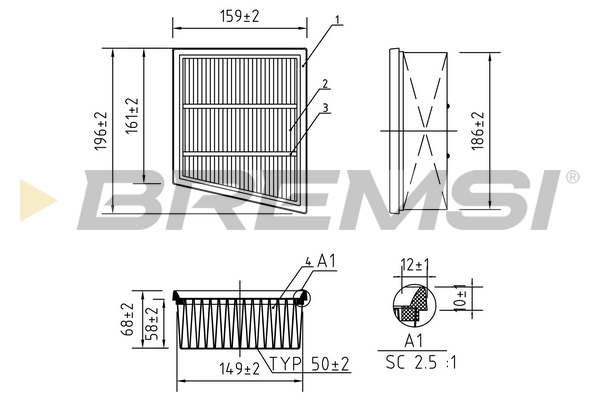Filtro aria - FA0205 BREMSI
