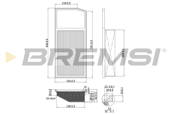 Air Filter - FA0206 BREMSI