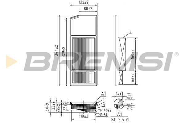 oro filtras - FA0207 BREMSI