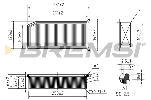 Air Filter - FA0208 BREMSI