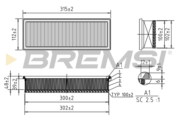 Air Filter - FA0210 BREMSI