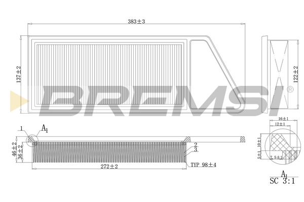 Air Filter - FA0211 BREMSI