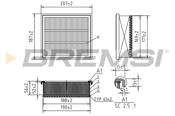 Air Filter - FA0212 BREMSI