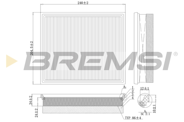 Air Filter - FA0213 BREMSI