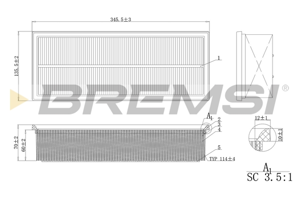 Air Filter - FA0215 BREMSI