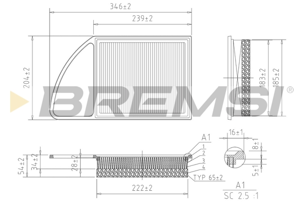 oro filtras - FA0216 BREMSI