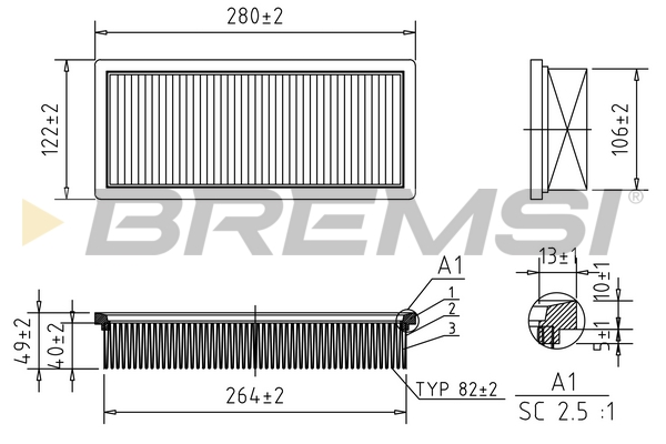 Filtro aria - FA0219 BREMSI