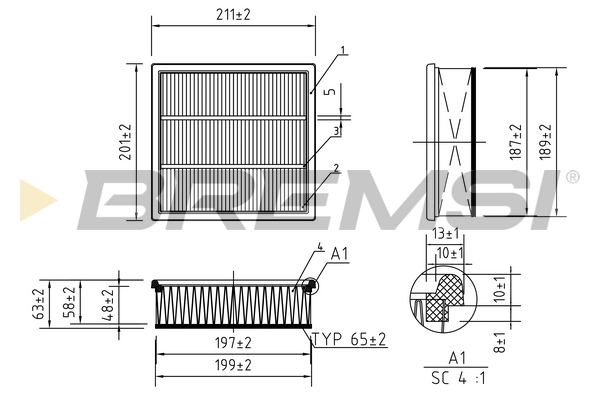 Air Filter - FA0221 BREMSI