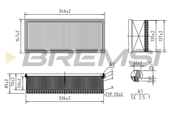 Filtro aria - FA0531 BREMSI