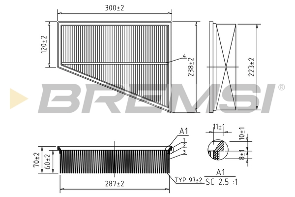 Air Filter - FA0532 BREMSI