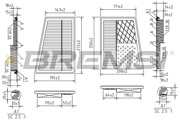 Filtro aria - FA0536 BREMSI