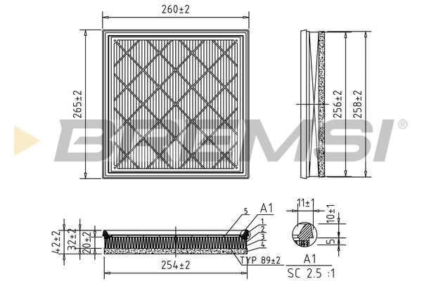 Air Filter - FA0539 BREMSI