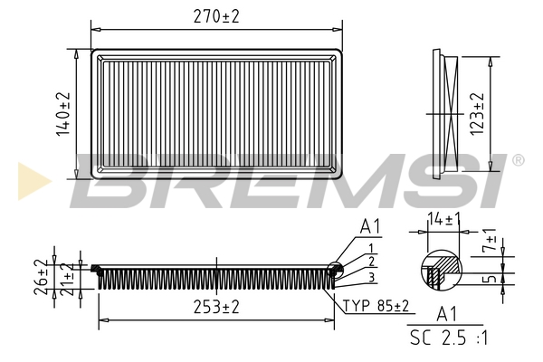 Air Filter - FA0547 BREMSI