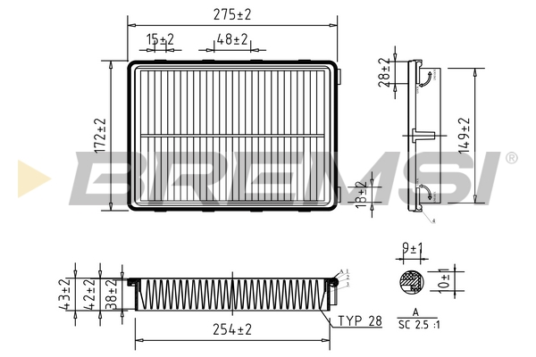 Filtro aria - FA0550 BREMSI