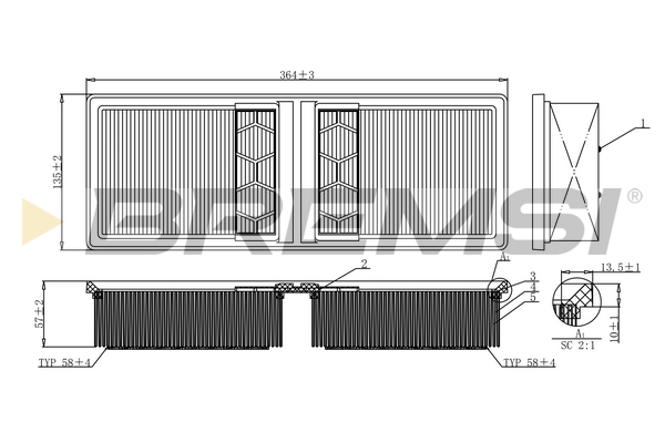 Luftfilter - FA0554 BREMSI
