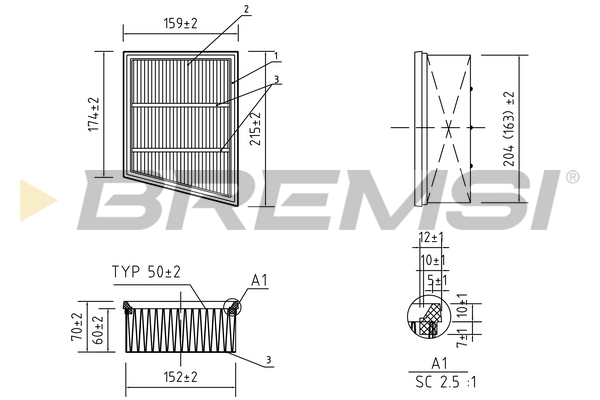 Air Filter - FA0556 BREMSI