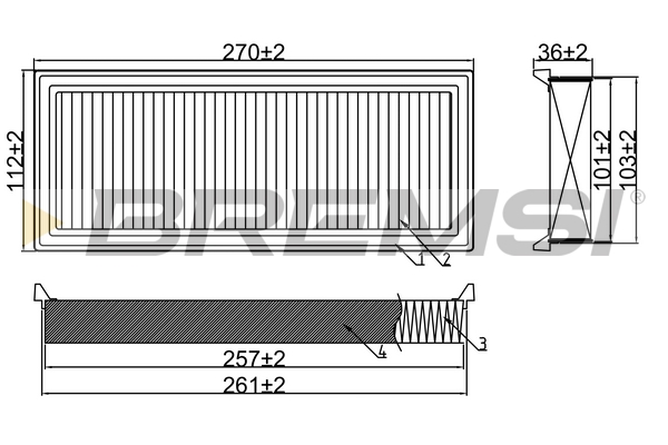 Filtro aria - FA0560 BREMSI