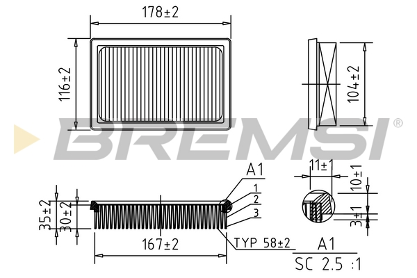 Filtro aria - FA0561 BREMSI