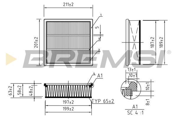 Air Filter - FA0563 BREMSI