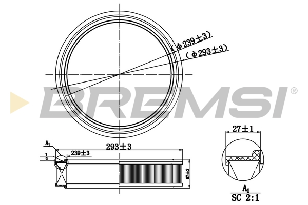 Air Filter - FA0564 BREMSI