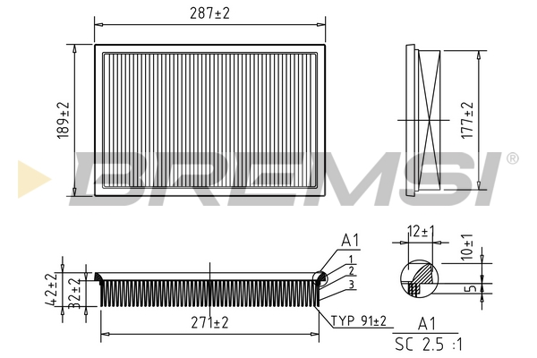 Filtro aria - FA0573 BREMSI