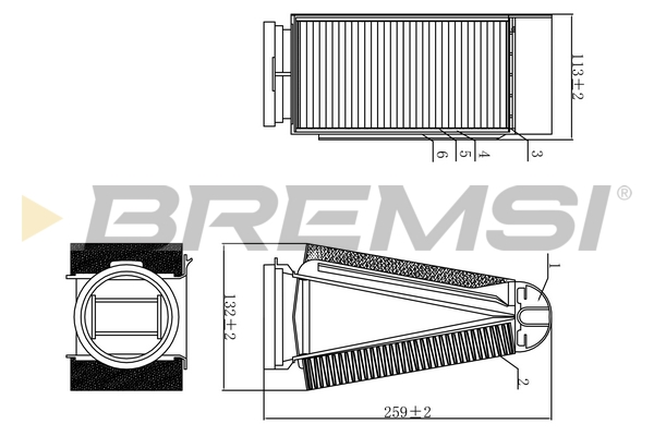 Air Filter - FA0589 BREMSI