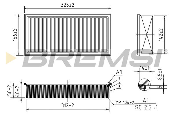 Filtro aria - FA0595 BREMSI
