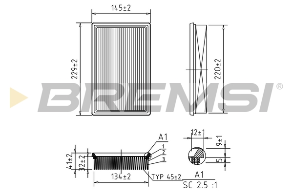 Air Filter - FA0600 BREMSI