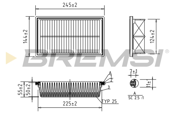 Filtro aria - FA0601 BREMSI