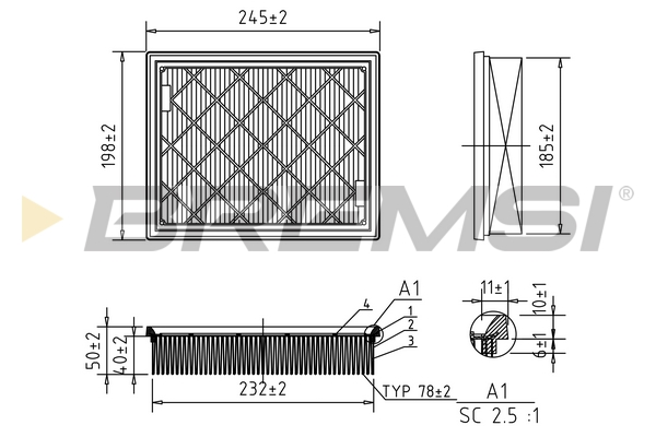 Filtro aria - FA0603 BREMSI