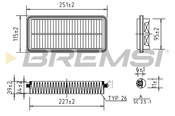oro filtras - FA0609 BREMSI