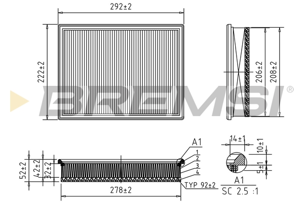 Air Filter - FA0610 BREMSI