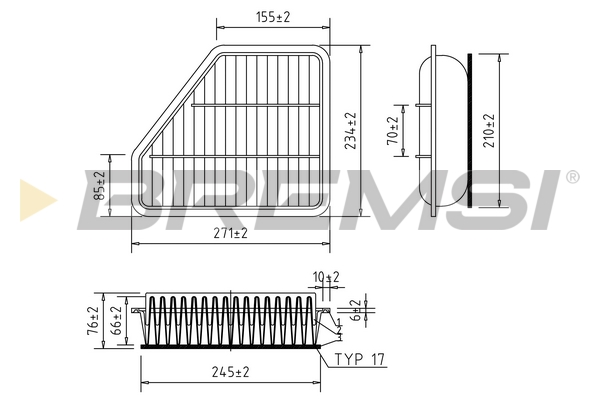 Air Filter - FA0613 BREMSI