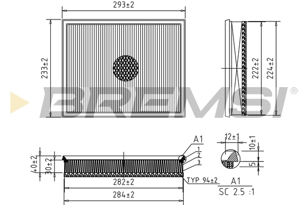 Air Filter - FA0617 BREMSI