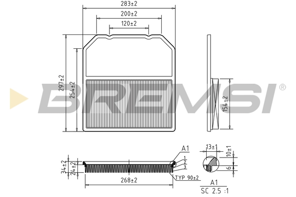 Filtro aria - FA0619 BREMSI