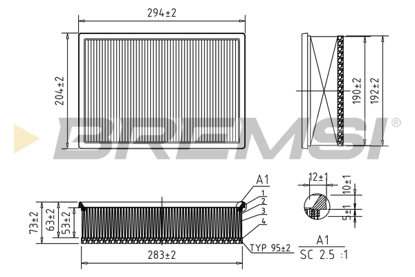 Air Filter - FA0621 BREMSI