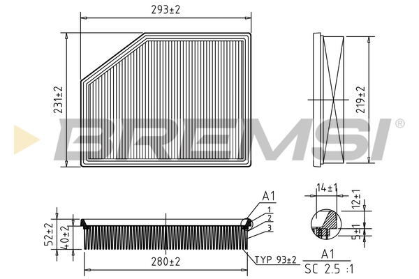 Filtro aria - FA0626 BREMSI