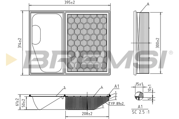 Air Filter - FA0641 BREMSI