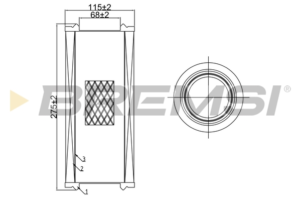 Air Filter - FA0643 BREMSI