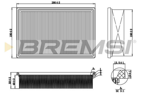 Air Filter - FA0648 BREMSI