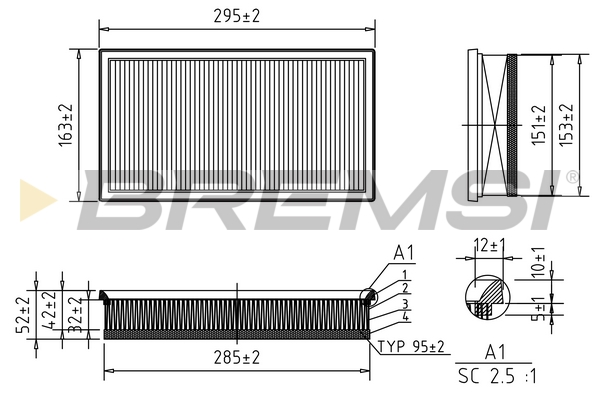 Air Filter - FA0650 BREMSI